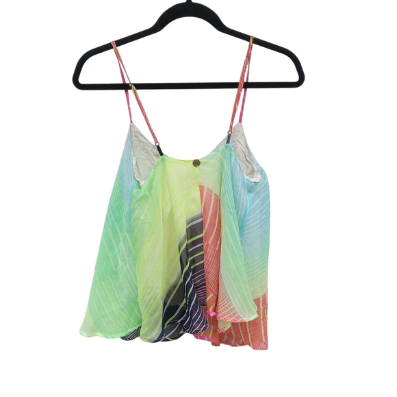 Billabong Neon Colorful Women's Tank Top Lined Flowy Size Small - Picture 2 of 4
